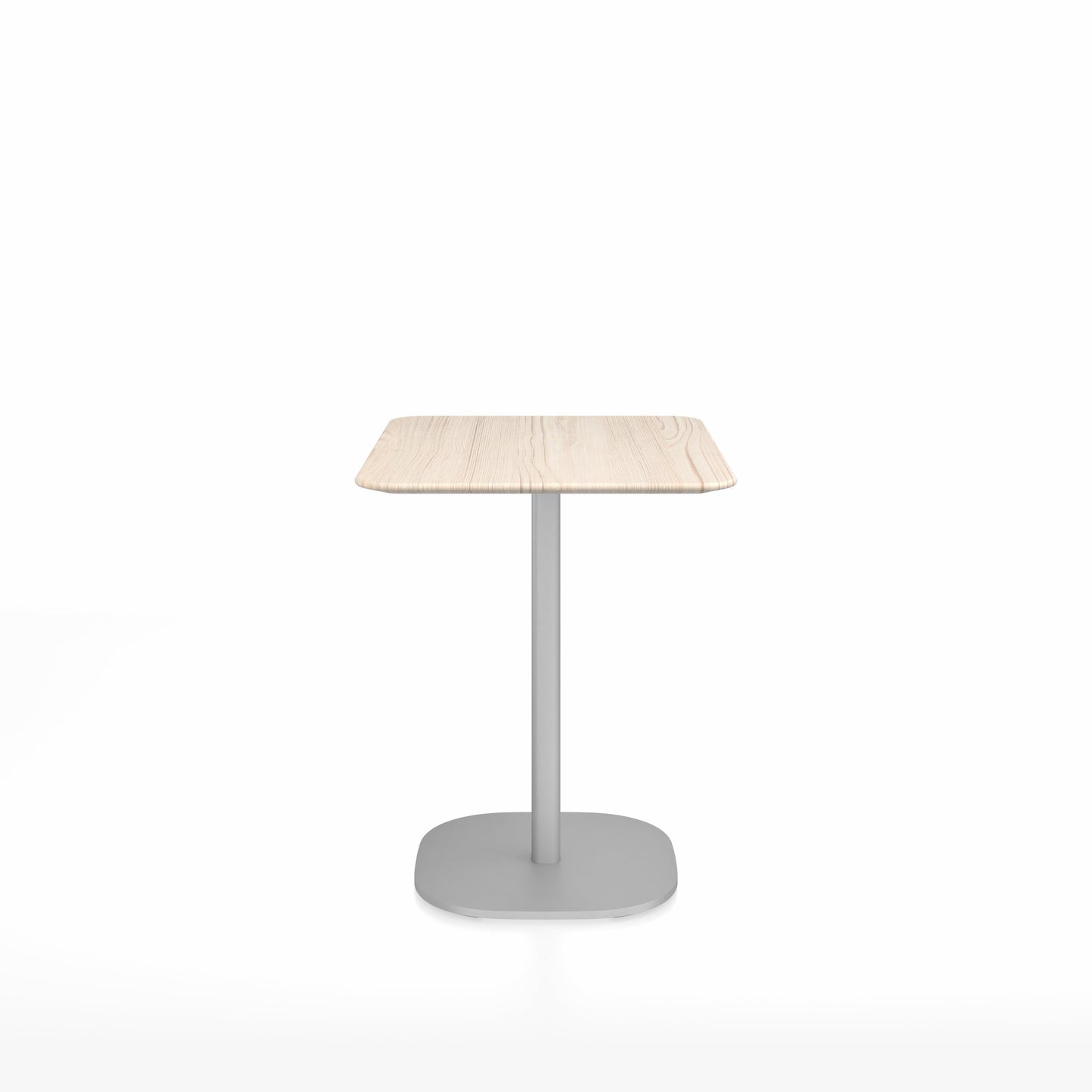 Table café 2 Inch base plaque Emeco — Rectangulaire 60 × 76 cm, plateau frêne, base aluminium brossé | Antifer