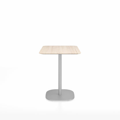 Table café 2 Inch base plaque Emeco — Rectangulaire 60 × 76 cm, plateau frêne, base aluminium brossé | Antifer