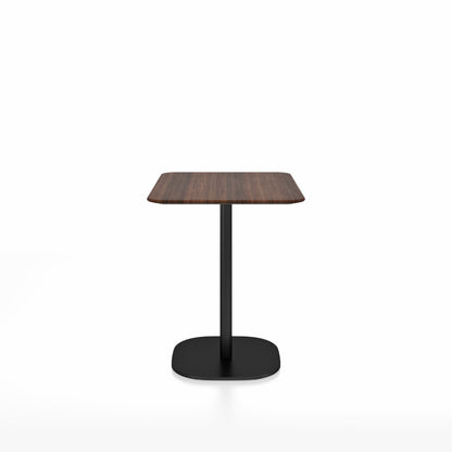 Table café 2 Inch base plaque Emeco — Rectangulaire 60 × 76 cm, plateau noyer, base noir thermolaqué | Antifer