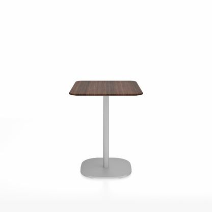 Table café 2 Inch base plaque Emeco — Rectangulaire 60 × 76 cm, plateau noyer, base aluminium brossé | Antifer