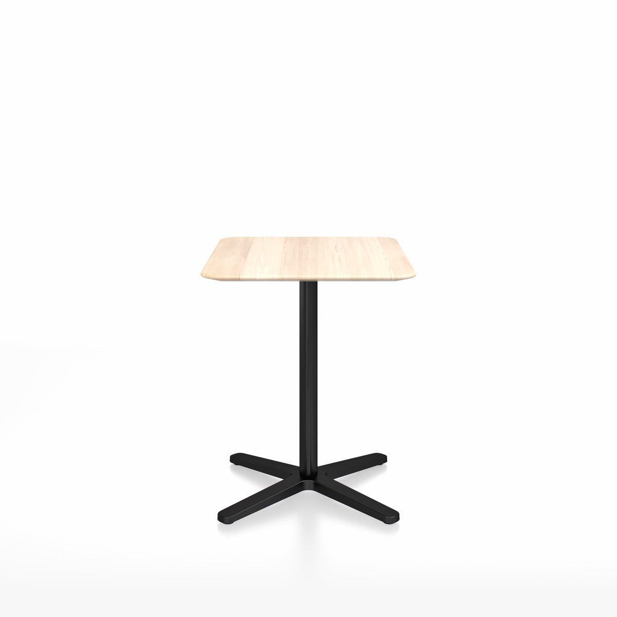 Table café Emeco 2 Inch base étoile rectangulaire 60x76 cm, plateau accoya, base noir