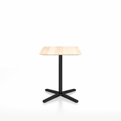 Table café Emeco 2 Inch base étoile rectangulaire 60x76 cm, plateau accoya, base noir