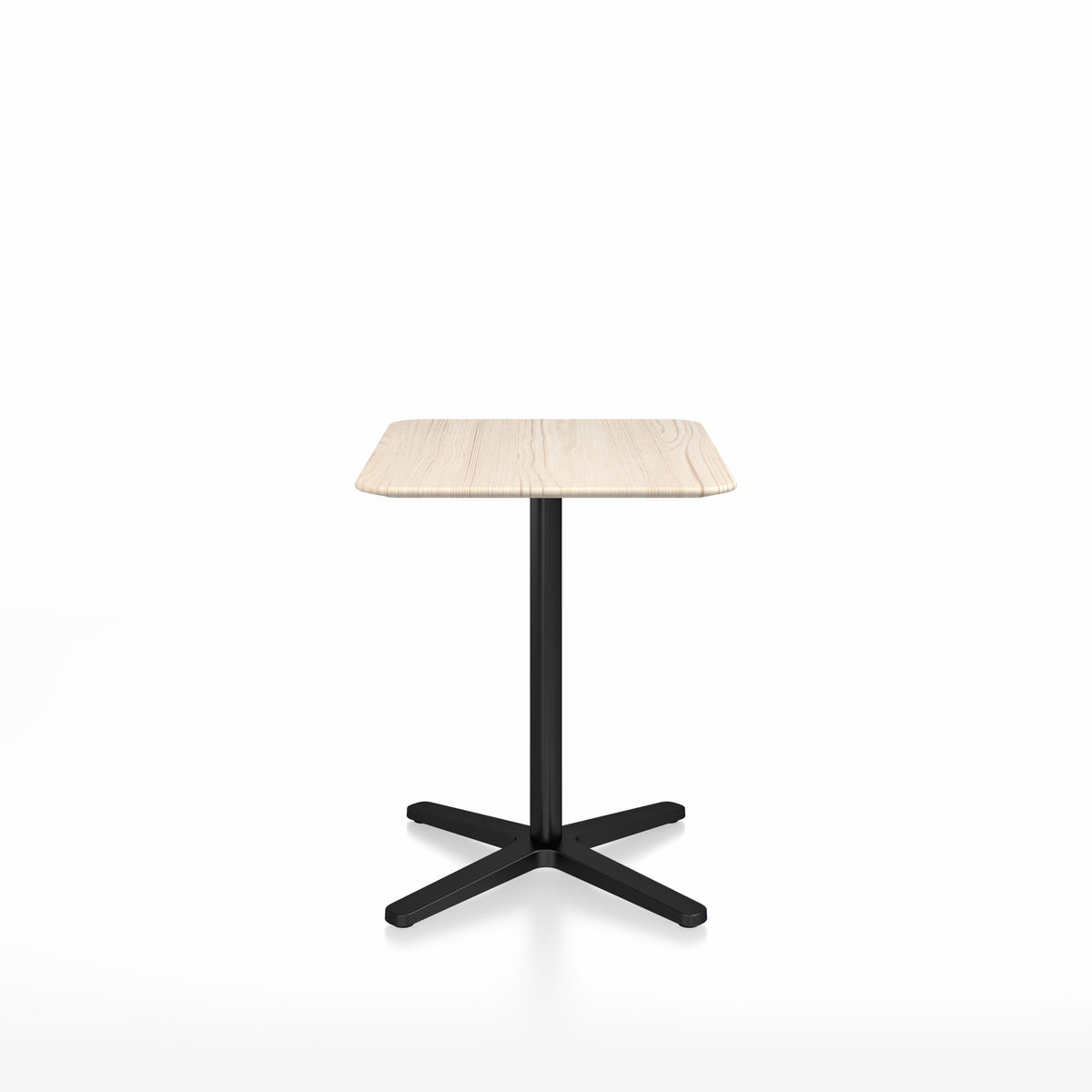 Table café Emeco 2 Inch base étoile rectangulaire 60x76 cm, plateau frêne, base noir