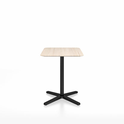 Table café Emeco 2 Inch base étoile rectangulaire 60x76 cm, plateau frêne, base noir