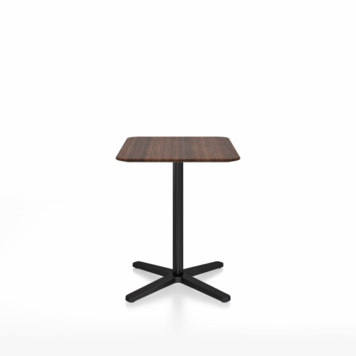 Table café Emeco 2 Inch base étoile rectangulaire 60x76 cm, plateau noyer, base noir
