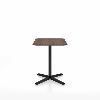 Table café Emeco 2 Inch base étoile rectangulaire 60x76 cm, plateau noyer, base noir