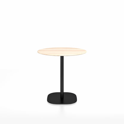 Table café 2 Inch base plaque Emeco — Ronde Ø 76 cm, plateau accoya, base noir thermolaqué | Antifer