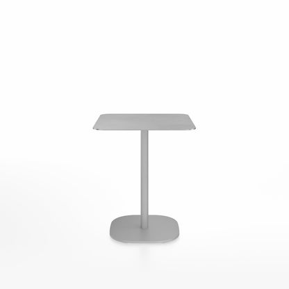 Table café 2 Inch base plaque Emeco — Carrée 60 cm, plateau aluminium brossé, base aluminium brossé | Antifer