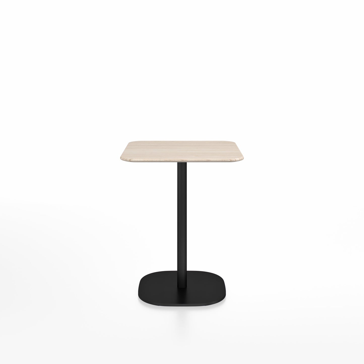 Table café 2 Inch base plaque Emeco — Carrée 60 cm, plateau frêne, base noir thermolaqué | Antifer