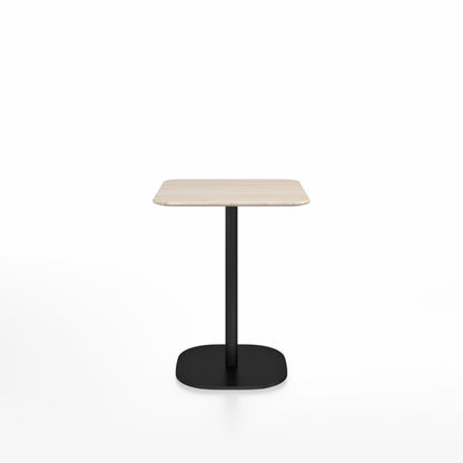 Table café 2 Inch base plaque Emeco — Carrée 60 cm, plateau frêne, base noir thermolaqué | Antifer