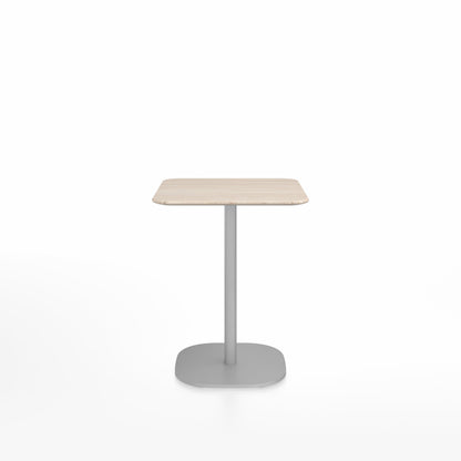 Table café 2 Inch base plaque Emeco — Carrée 60 cm, plateau frêne, base aluminium brossé | Antifer