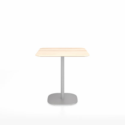 Table café Emeco 2 Inch base plate, plateau accoya, base aluminium brossé