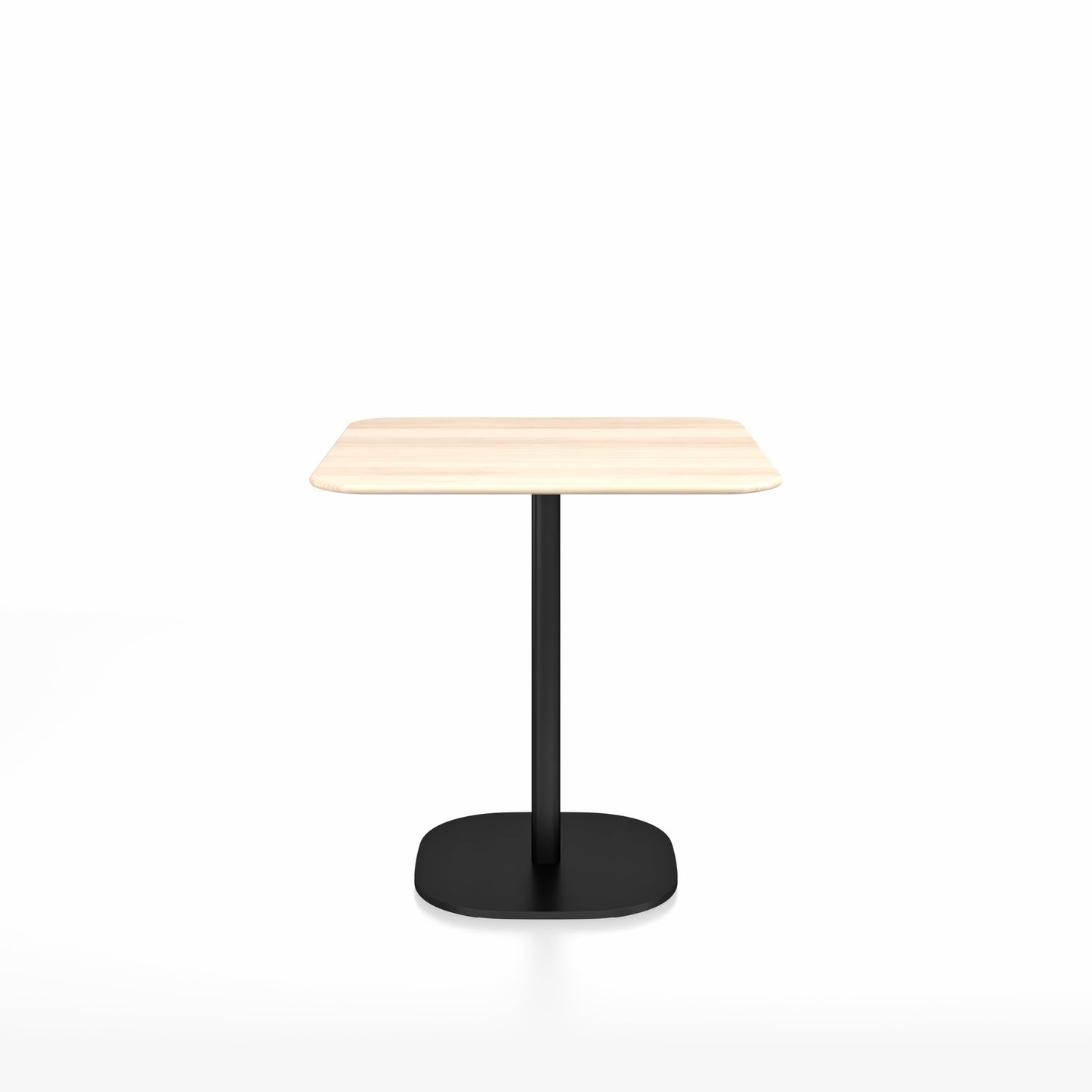 Table café 2 Inch base plaque Emeco — Carrée 76 cm, plateau accoya, base noir thermolaqué | Antifer