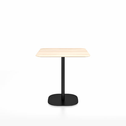 Table café 2 Inch base plaque Emeco — Carrée 76 cm, plateau accoya, base noir thermolaqué | Antifer