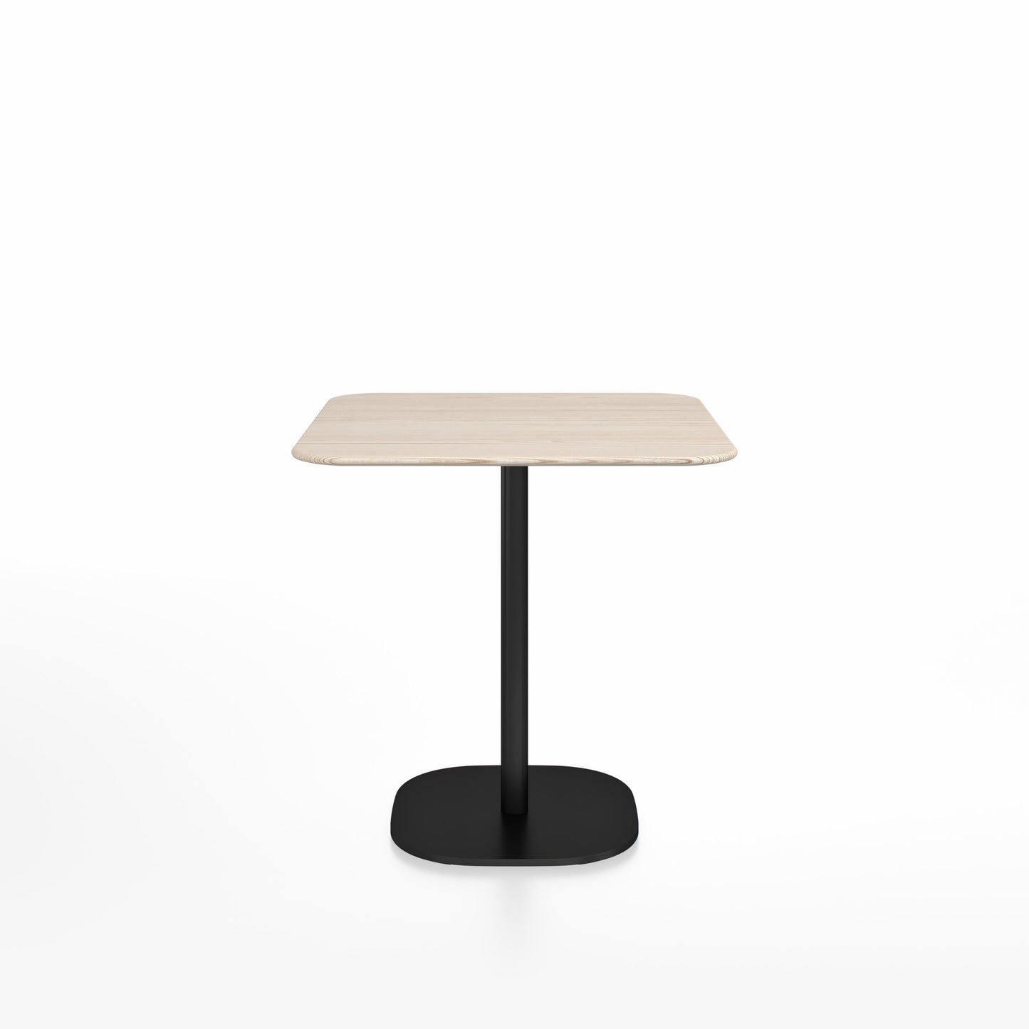 Table café 2 Inch base plaque Emeco — Carrée 76 cm, plateau frêne, base noir thermolaqué | Antifer