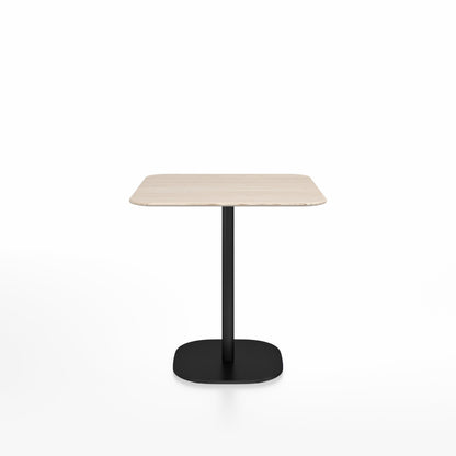 Table café 2 Inch base plaque Emeco — Carrée 76 cm, plateau frêne, base noir thermolaqué | Antifer