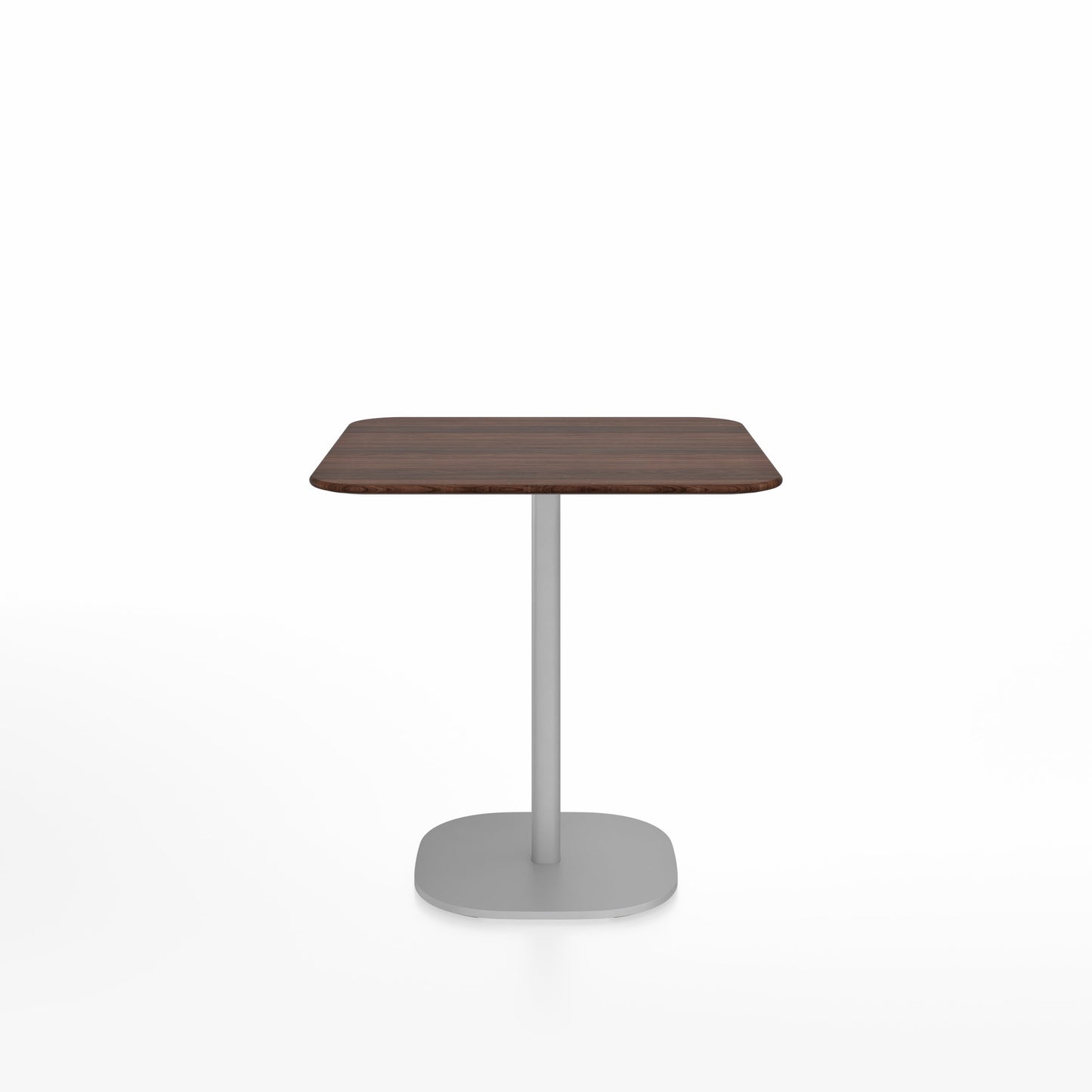 Table café Emeco 2 Inch base plate, plateau noyer