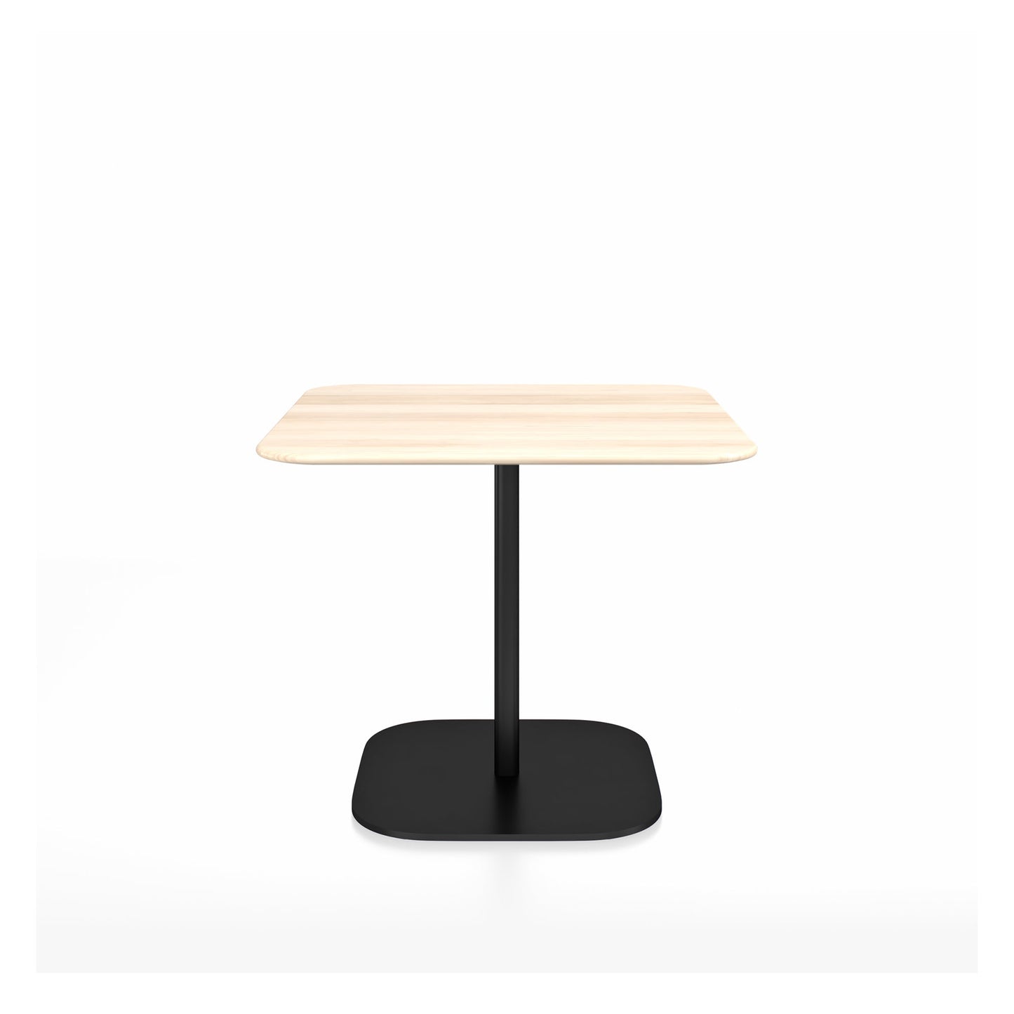 Table café 2 Inch base plaque Emeco — Carrée 91 cm, plateau accoya, base noir thermolaqué | Antifer