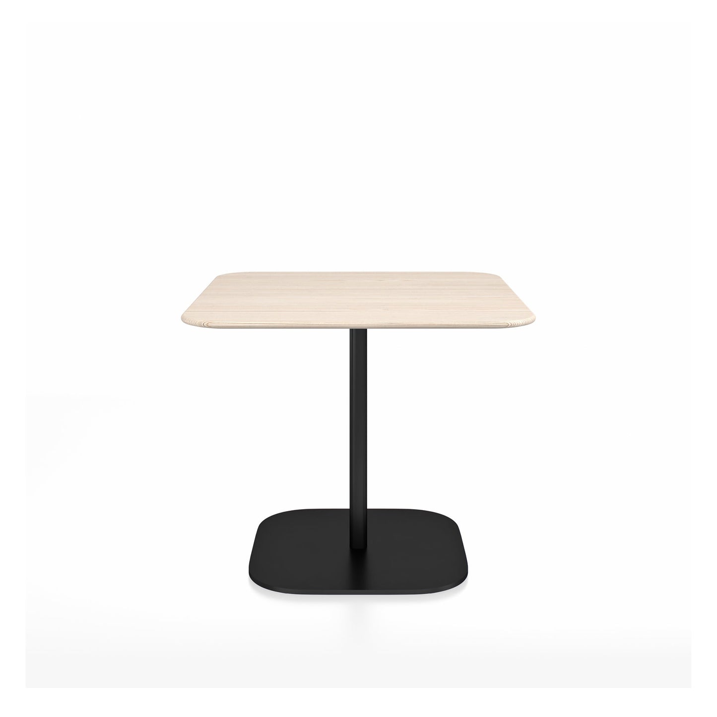 Table café 2 Inch base plaque Emeco — Carrée 91 cm, plateau frêne, base noir thermolaqué | Antifer