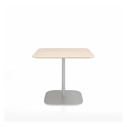 Table café 2 Inch base plaque Emeco — Carrée 91 cm, plateau frêne, base aluminium brossé | Antifer