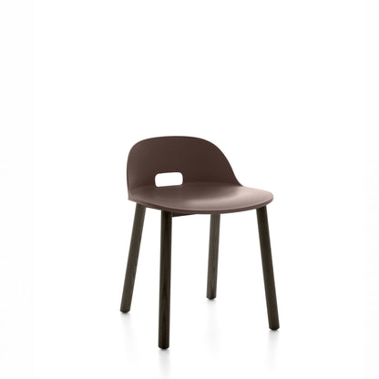 Chaise Emeco Alfi, dossier bas, frêne teinté foncé, brun foncé