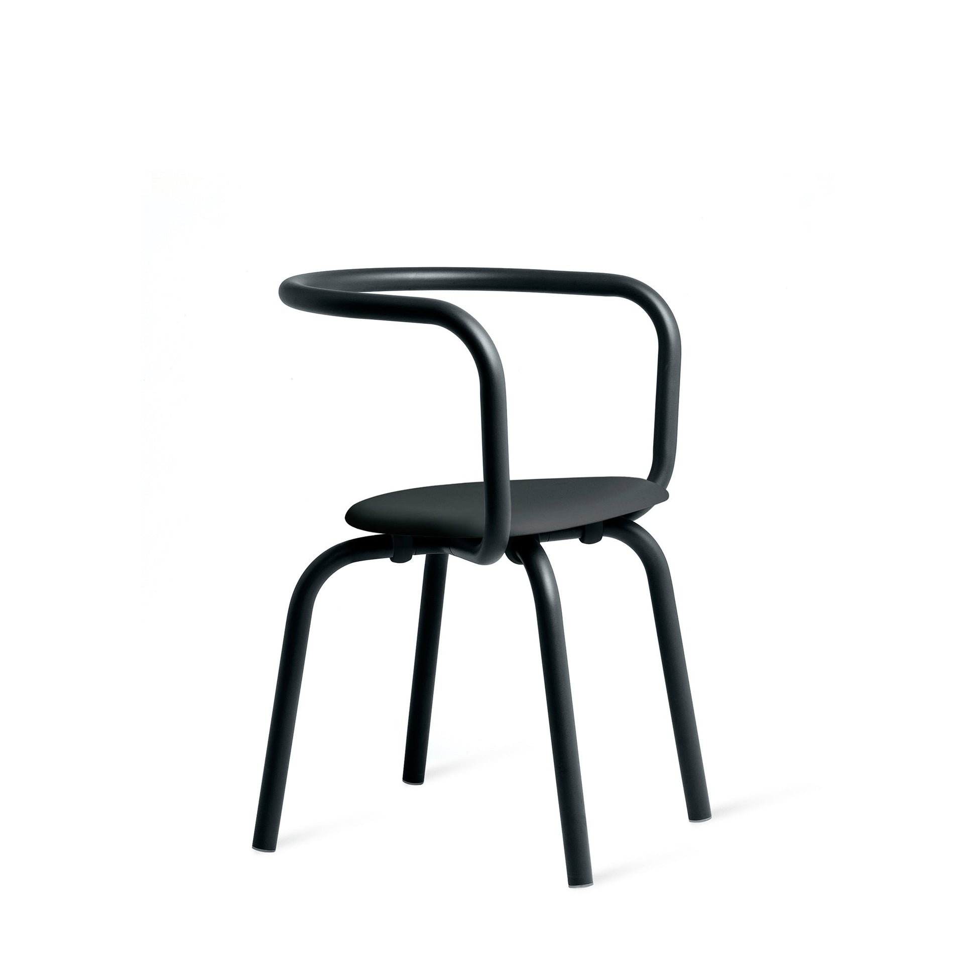 Chaise Emeco Parrish, cadre noir thermolaqué, assise noire plastique recyclé