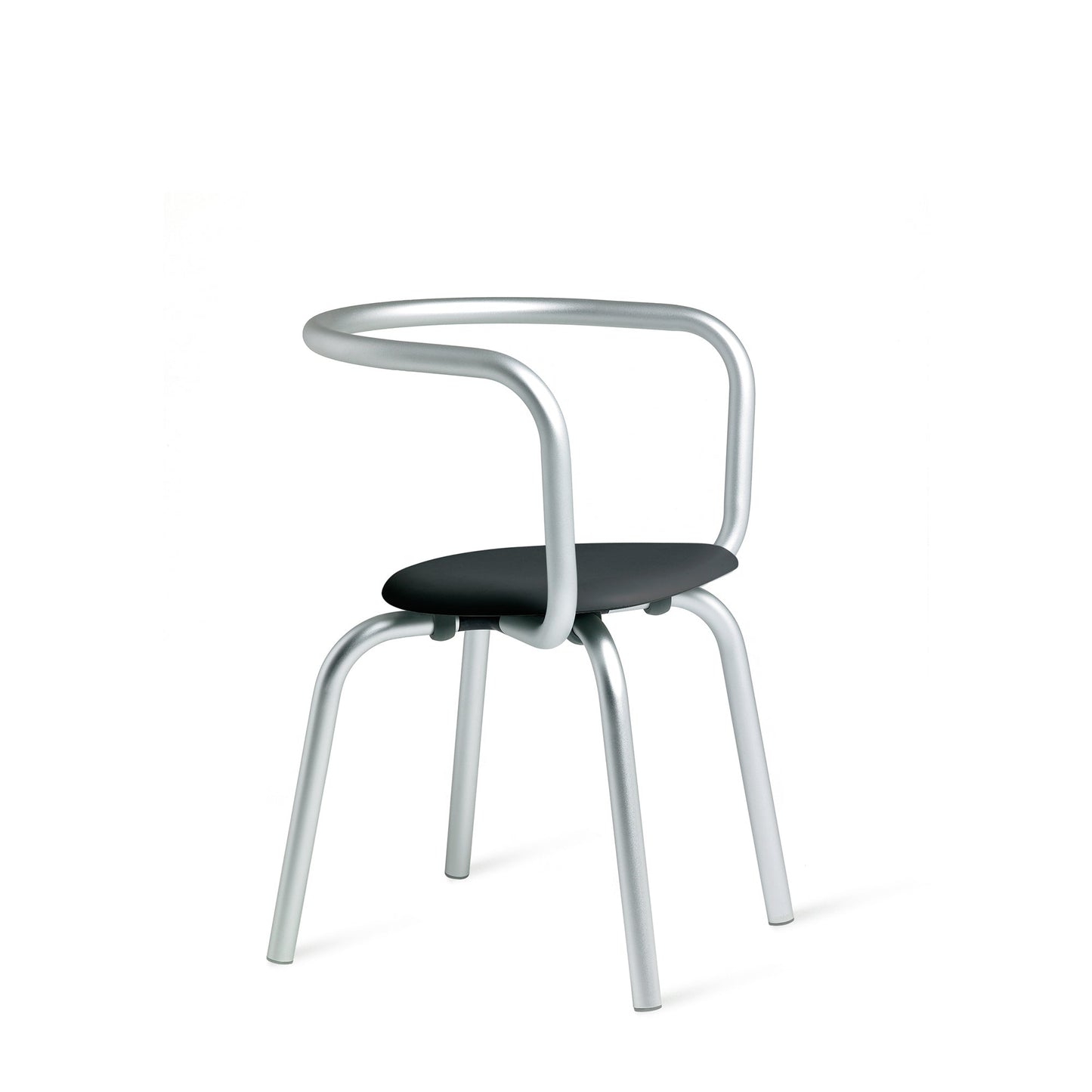 Chaise Emeco Parrish, cadre clair, assise noire plastique recyclé