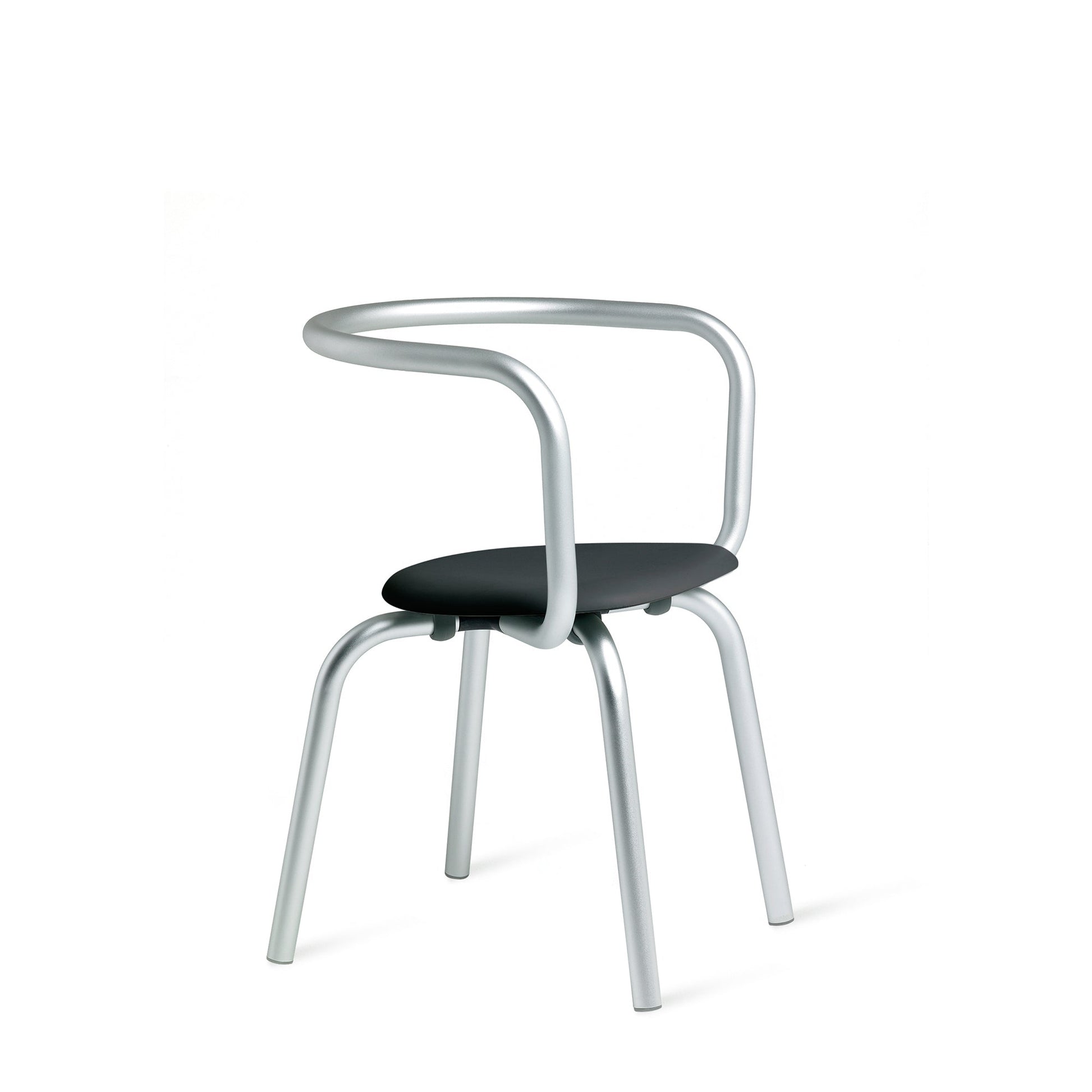 Chaise Emeco Parrish, cadre clair, assise noire plastique recyclé