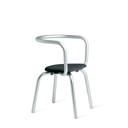 Chaise Emeco Parrish, cadre clair, assise noire plastique recyclé