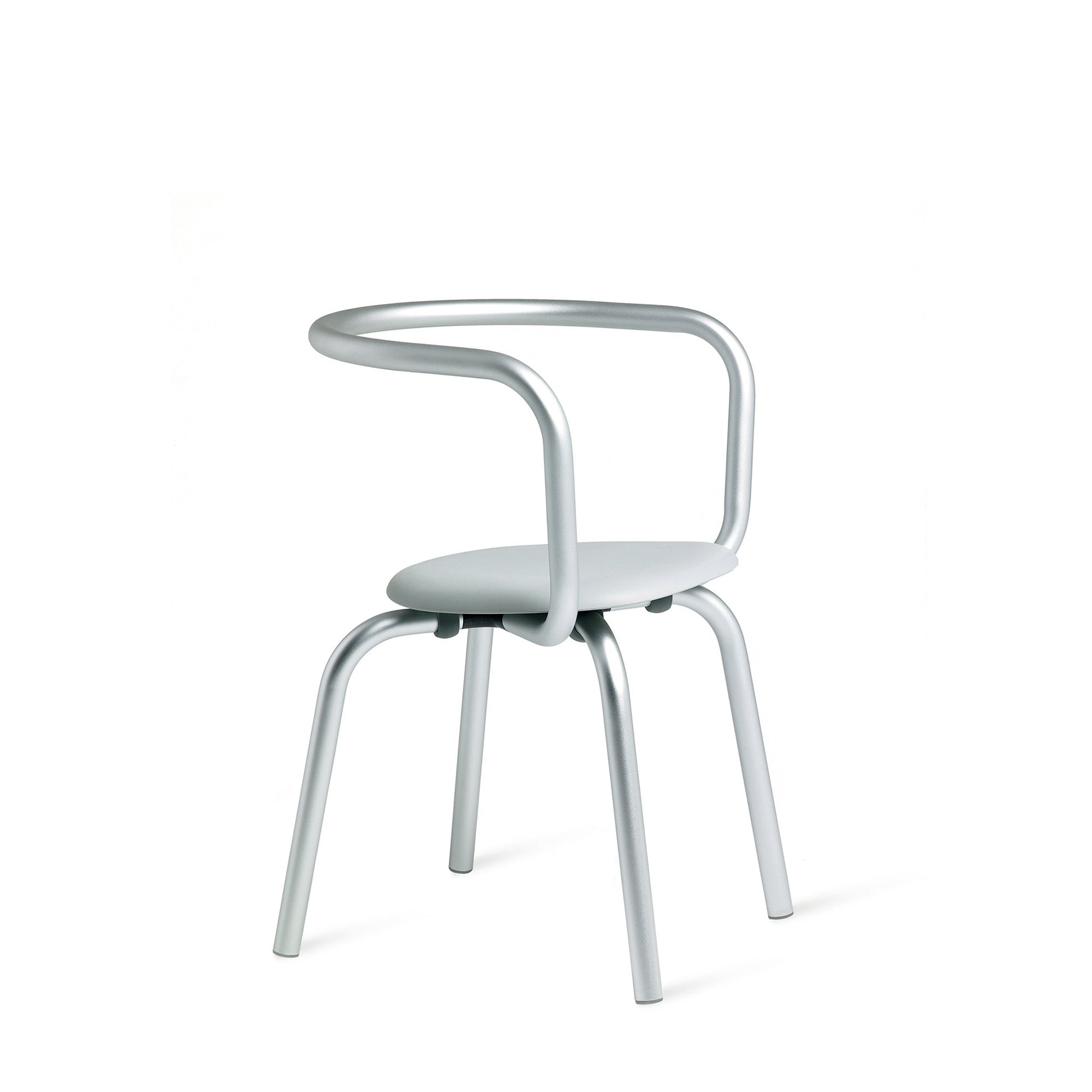 Chaise Emeco Parrish, cadre clair, assise grise plastique recyclé