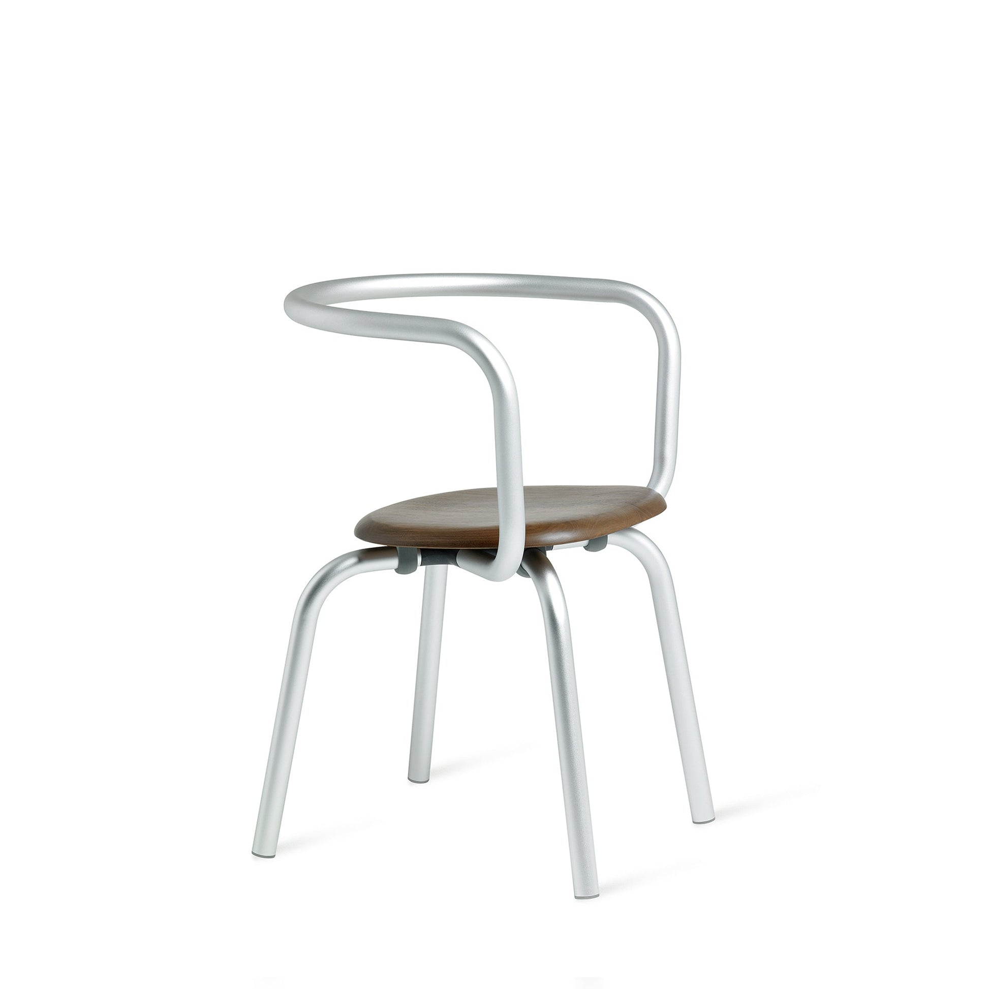 Chaise Emeco Parrish, cadre clair, assise noyer