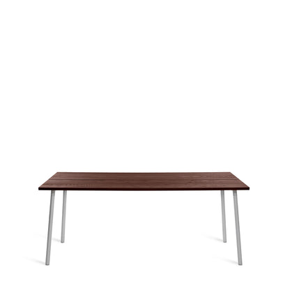 Table de repas Run Emeco plateau noyer massif et structure aluminium design Sam Hecht & Kim Colin version 183 cm