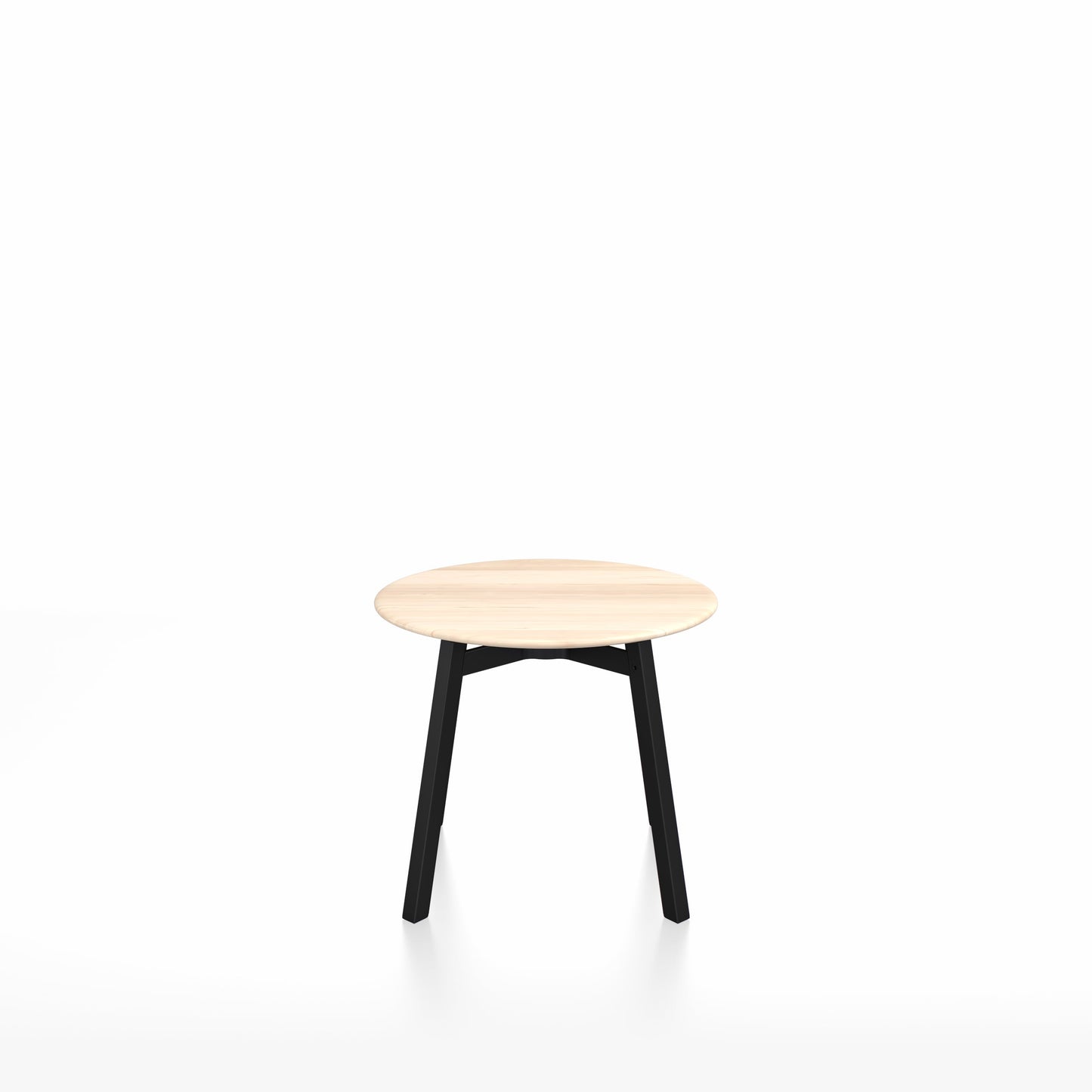 Table basse Emeco SU, plateau accoya extérieur, base anodisé clair