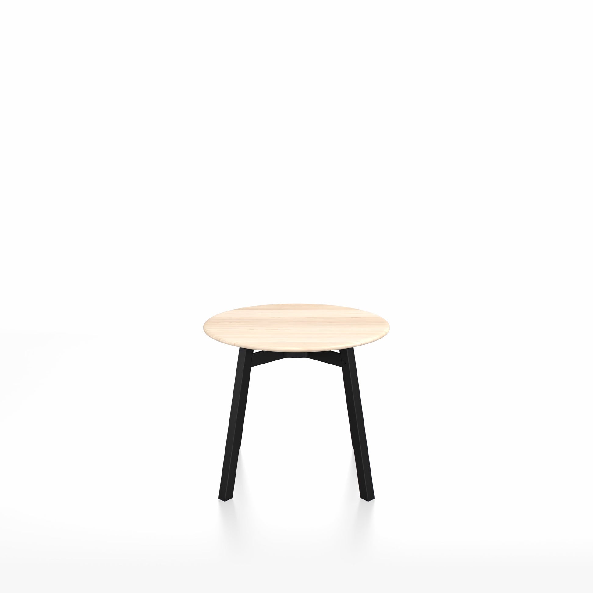 Table basse Emeco SU, plateau accoya extérieur, base anodisé clair