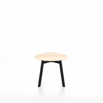 Table basse Emeco SU, plateau accoya extérieur, base anodisé clair