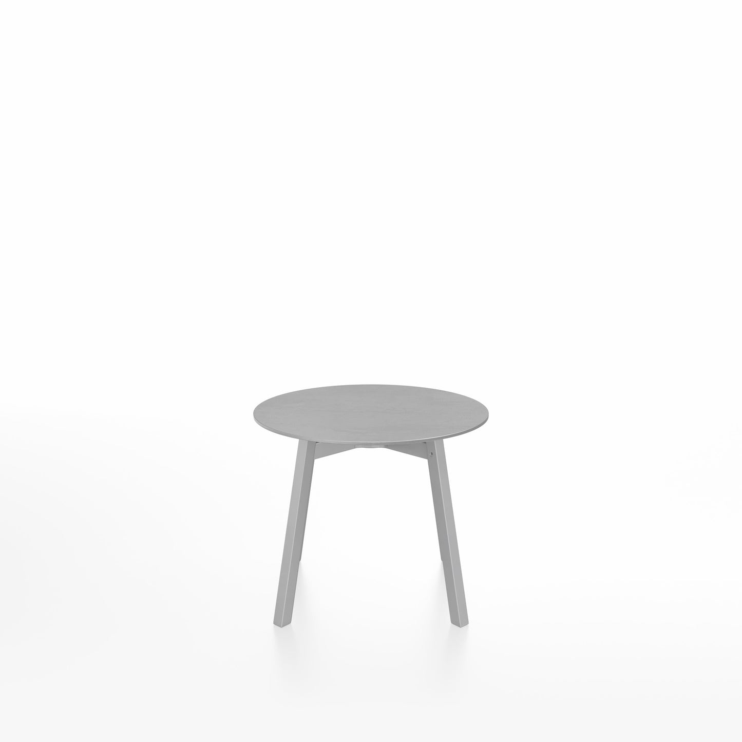Table basse Emeco SU, plateau aluminium brossé, base anodisé clair