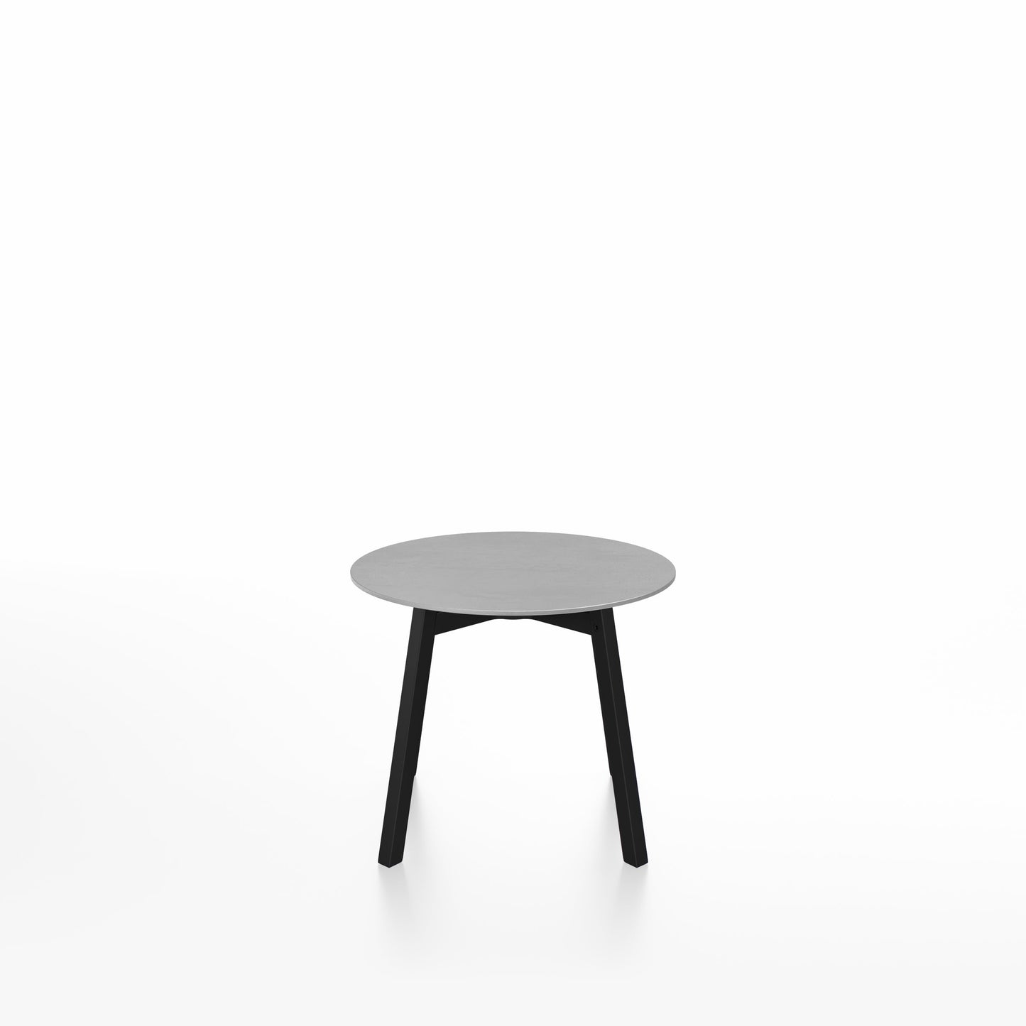 Table basse Emeco SU, plateau aluminium brossé, base anodisé noir