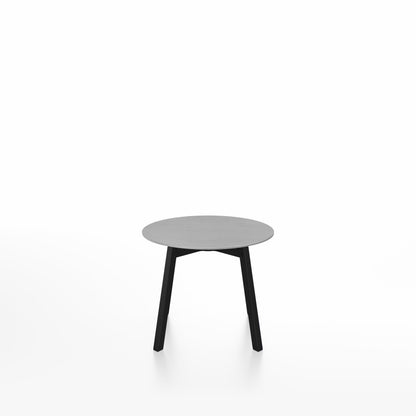 Table basse Emeco SU, plateau aluminium brossé, base anodisé noir
