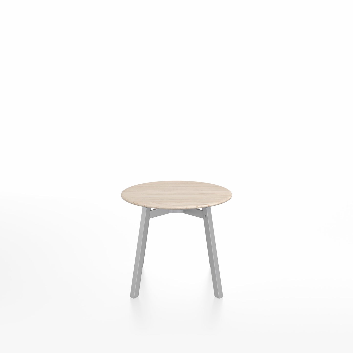 Table basse Emeco SU, plateau frêne, base anodisé clair