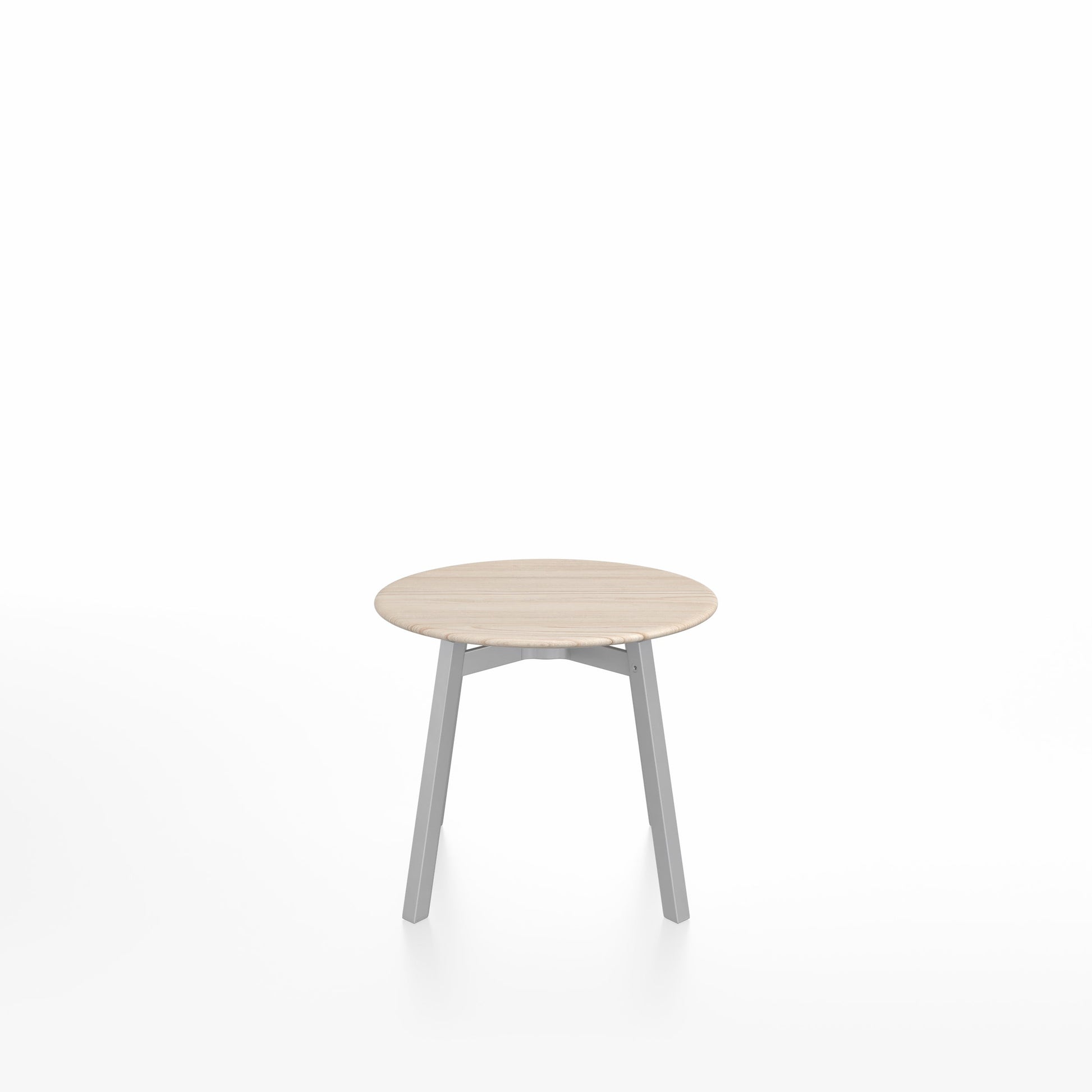 Table basse Emeco SU, plateau frêne, base anodisé clair