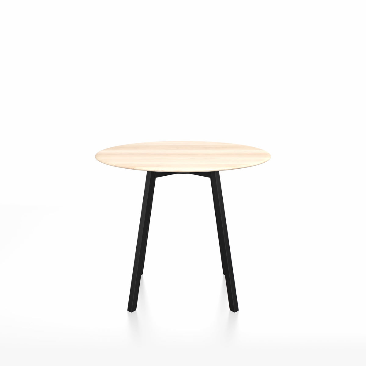 SU Café table 90 cm, aluminium noir, plateau Accoya