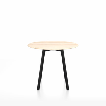 SU Café table 90 cm, aluminium noir, plateau Accoya