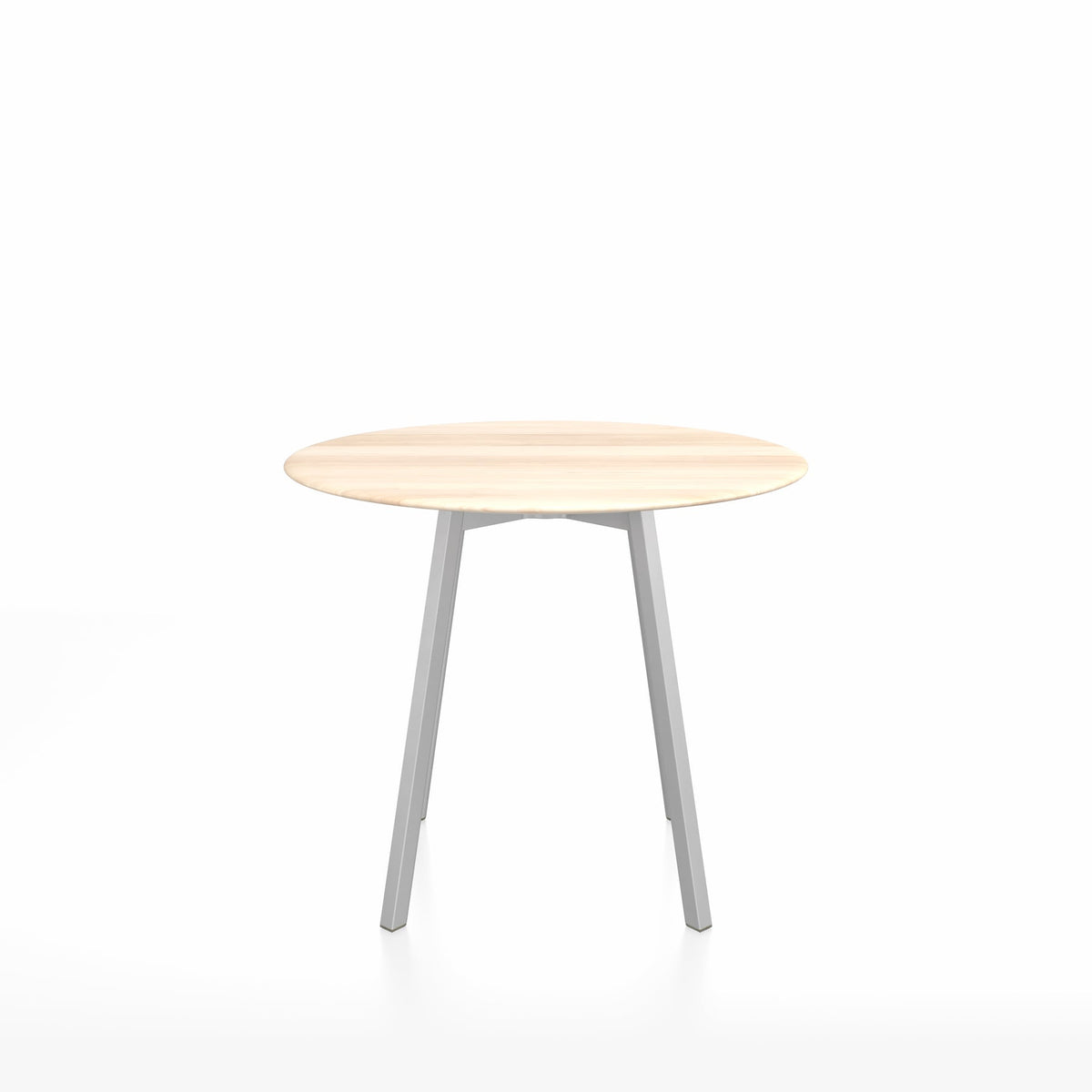 SU Café table 90 cm, aluminium clair, plateau Accoya