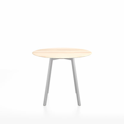 SU Café table 90 cm, aluminium clair, plateau Accoya