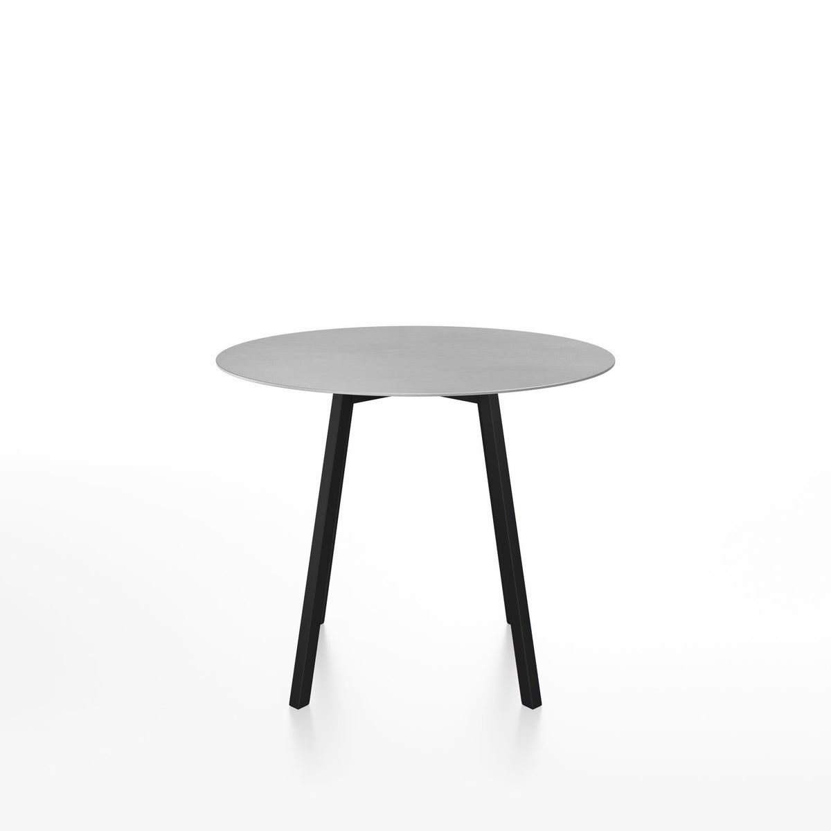 SU Café table 90 cm, aluminium noir, plateau aluminium