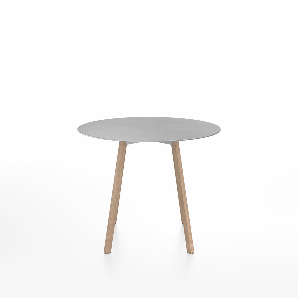 SU Café table 90 cm, chêne massif, plateau aluminium