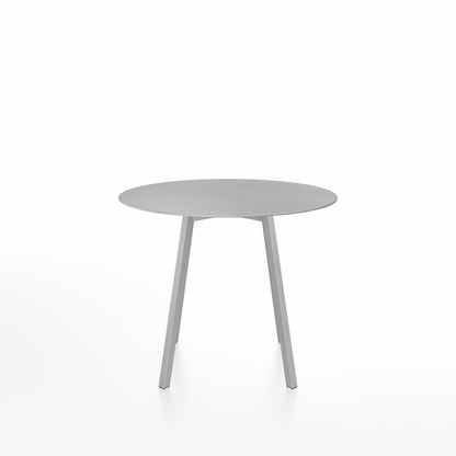 SU Café table 90 cm, aluminium clair, plateau aluminium