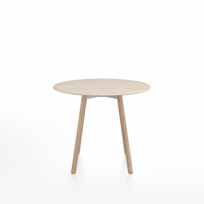 SU Café table 90 cm, chêne massif, plateau frêne