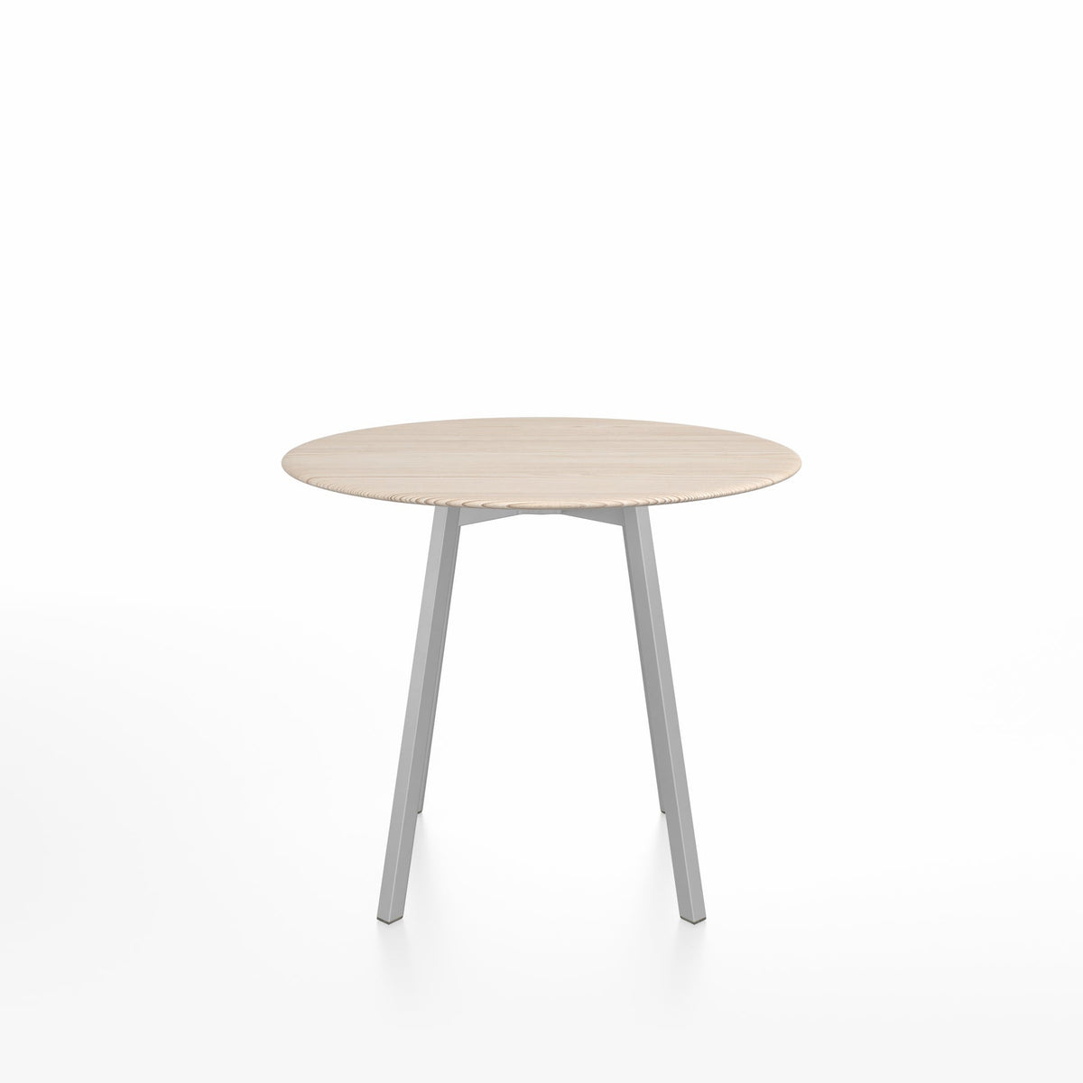 SU Café table 90 cm, aluminium clair, plateau frêne