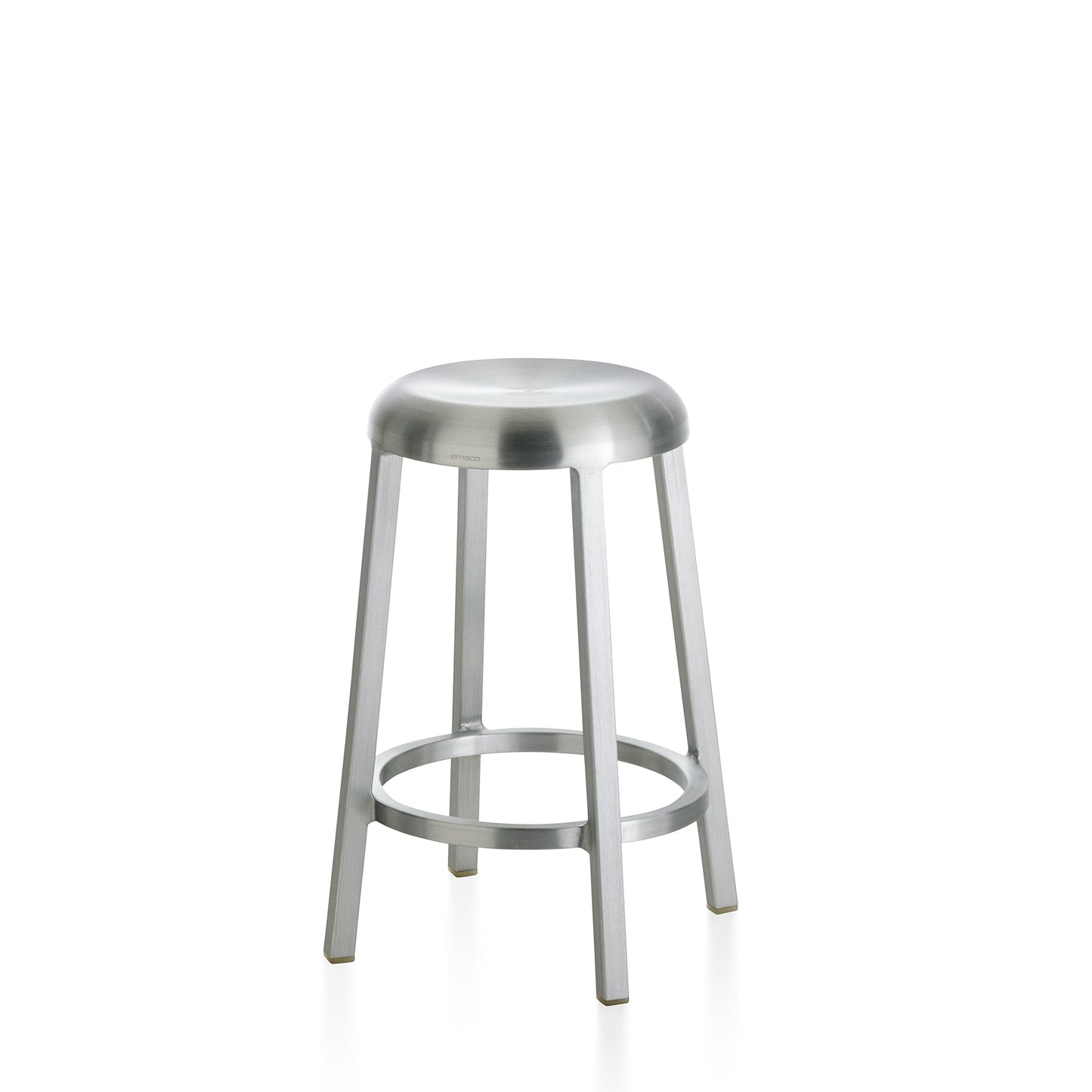 Tabouret Za comptoir 63,5 cm, aluminium brossé à la main — Emeco | Antifer